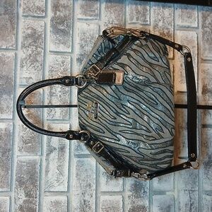Coach Madison Sophia Lurex Zebra Jacquard Gallery Tote Bag Satchel-15925 EUC